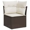 vidaXL Set di divani con cuscino Marrone e Crema polyrattan