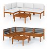 vidaXL Set da giardino 5 pezzi con cuscini crema 63x63 cm