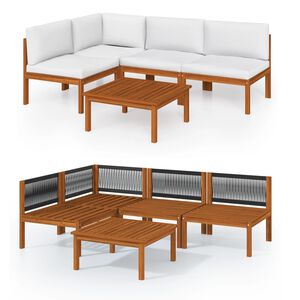 vidaXL Set da giardino 5 pezzi con cuscini crema 63x63 cm
