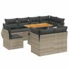 vidaXL Set Divano da Giardino 9 pz con Cuscini Grigio in Polyrattan