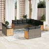 vidaXL Set Divani da Giardino 11 pz con Cuscini in Polyrattan Grigio
