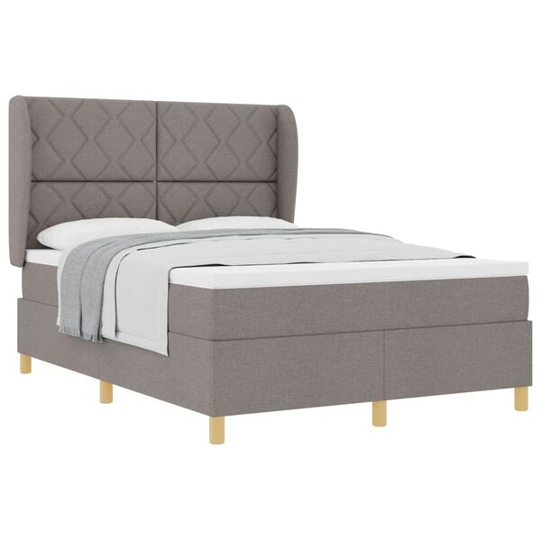 vidaXL Letto con molle e materasso Grigio Scuro 90x190 cm Tessuto