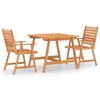 vidaXL Set da Pranzo da Giardino 3 pz in Legno Massello di Acacia