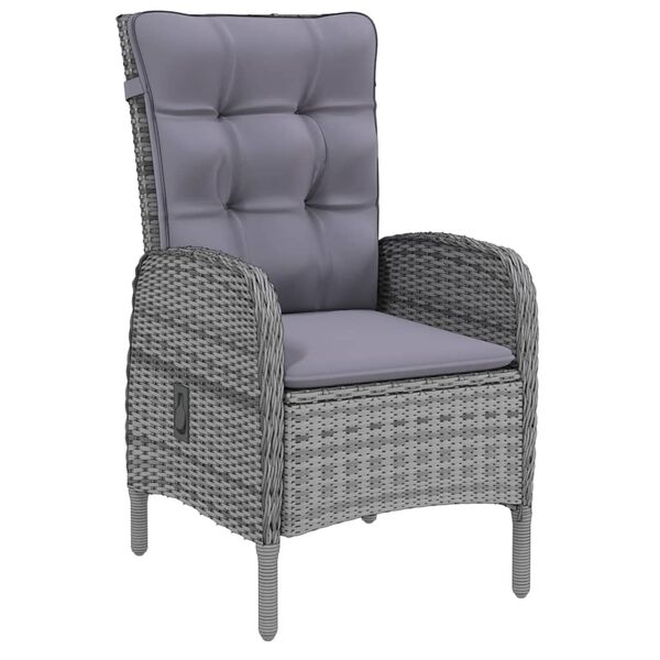 vidaXL Set Mobili da Pranzo per Giardino 5 pz in Polyrattan Grigio