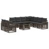 vidaXL Set Divano da Giardino 10 pz Grigio e Grigio Scuro polyrattan