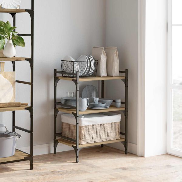 vidaXL Carrello da Cucina Rovere artigianale 50 x 35 x 75.5 cm