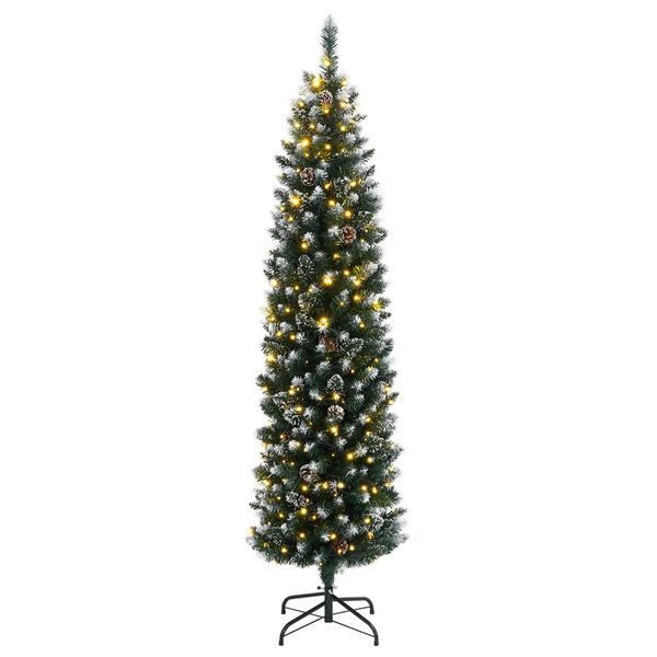 vidaXL Albero di Natale Artificiale Sottile con 150 LED 150 cm
