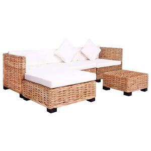 vidaXL Set Divano 14 pz in Rattan Naturale