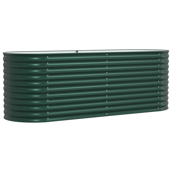 vidaXL Letto rialzato da giardino Verde 240 x 80 x 81 cm Acciaio