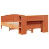 vidaXL Letto Libreria senza Materasso Marrone Cera 135x190 cm in Pino