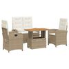 vidaXL Set da Pranzo da Giardino 4 pz con Cuscini Beige in Polyrattan