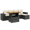 vidaXL Set Divano da Giardino 6 pz con Cuscini Nero in Polyrattan