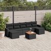 vidaXL Set Divani da Giardino con Cuscini 8 pz Nero in Polyrattan