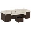 vidaXL Set Divani da Giardino 8 pz con Cuscini Marrone in Polyrattan