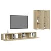 vidaXL Set di Mobili Porta TV 4 pz Rovere Sonoma in Legno Multistrato