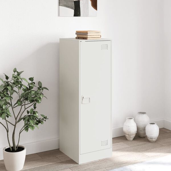 vidaXL Credenza Bianca 34,5x39x107 cm in Acciaio