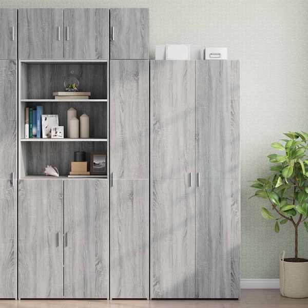 vidaXL Mobile Sottile Grigio Sonoma 30x42,5x225 cm in Truciolato