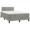 vidaXL Giroletto a Molle con Materasso Grigio Chiaro 120x190cm Velluto