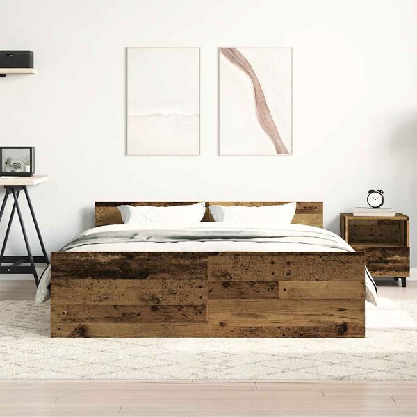 vidaXL Giroletto senza Materasso Legno Antico 120x200cm in Truciolato