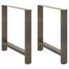 vidaXL Gambe per tavolo da pranzo in acciaio naturale 2 pz 80x(72-73) cm Acciaio