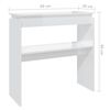 vidaXL Tavolino Consolle Bianco Lucido 80x30x80 cm Legno Multistrato