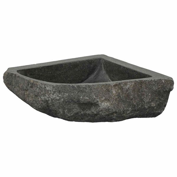 vidaXL Lavabo Grigio (30-37) x (30-37) x 12 cm Pietra di Fiume