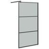vidaXL Parete Doccia Walk in 115x195 cm in Vetro Scuro ESG Nero