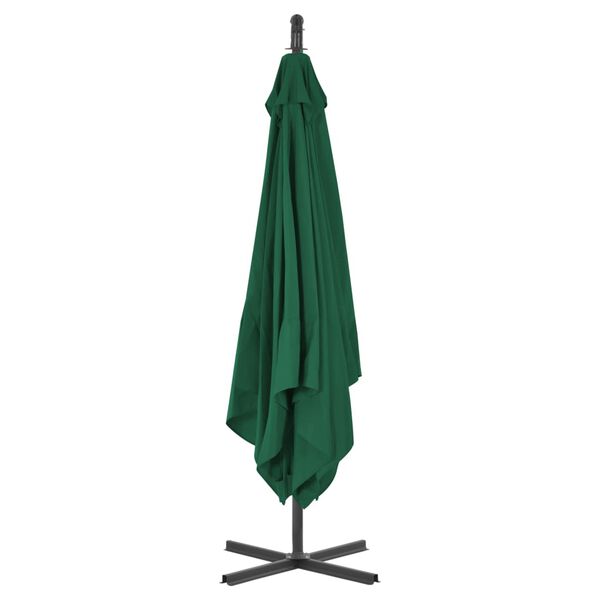 vidaXL Ombrellone a Sbalzo con Palo in Acciaio 250x250 cm Verde