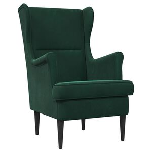 vidaXL Poltrona Verde Scuro Velluto