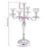 vidaXL Candelabro Argento 29 x 29 x 29 cm Alluminio