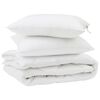 vidaXL Piumone con cuscino 3 pz Bianco Microfibra