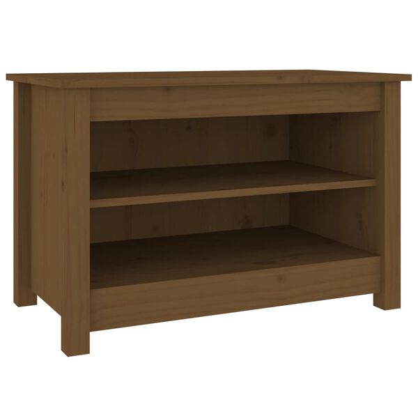 vidaXL Scarpiera Ambrata 70x38x45,5 cm in Legno Massello di Pino