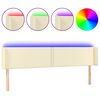 vidaXL Testiera a LED Crema 163x16x78/88 cm in Similpelle