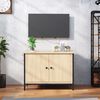 vidaXL Mobile TV con Ante Rovere Sonoma 60x35x45 cm Legno Massello di Acacia