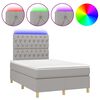 vidaXL Letto a Molle Materasso e LED Grigio Chiaro 120x200 cm Tessuto