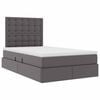 vidaXL Letto con contenitore e LED Grigio 120 x 200 cm Pelle Sintetica