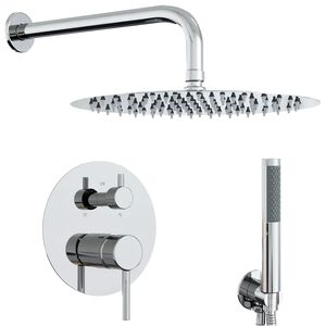 vidaXL Sistema doccia nascosto (rotondo) Argento
