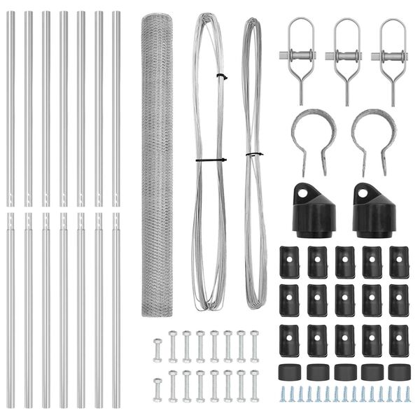 vidaXL Palo della recinzione Argento 10 x 1,5 m (reticolo 25 mm)