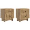 vidaXL Armadio da Notte 2 pcs Rovere Artigianale 43 x 34,5 x 47,5 cm