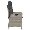vidaXL Sedia Reclinabile Giardino con Cuscini Grigio Chiaro Polyrattan