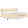 vidaXL Giroletto a Molle con Materasso Crema 160x200 cm in Tessuto