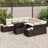 vidaXL Set Divano da Giardino con cuscino 9 pcs Marrone e Crema