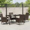 vidaXL Set da Pranzo per Giardino con cuscino 5 pcs Marrone polyrattan