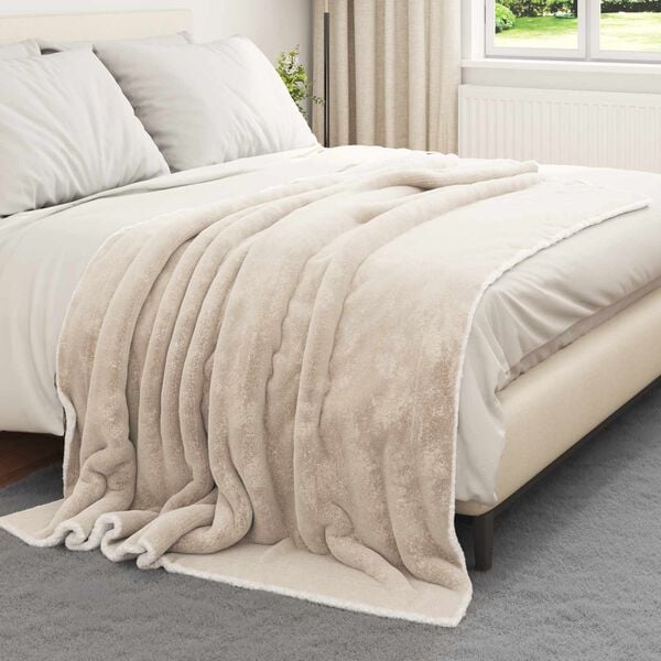 vidaXL Coperta Beige 150 x 200 cm Panno