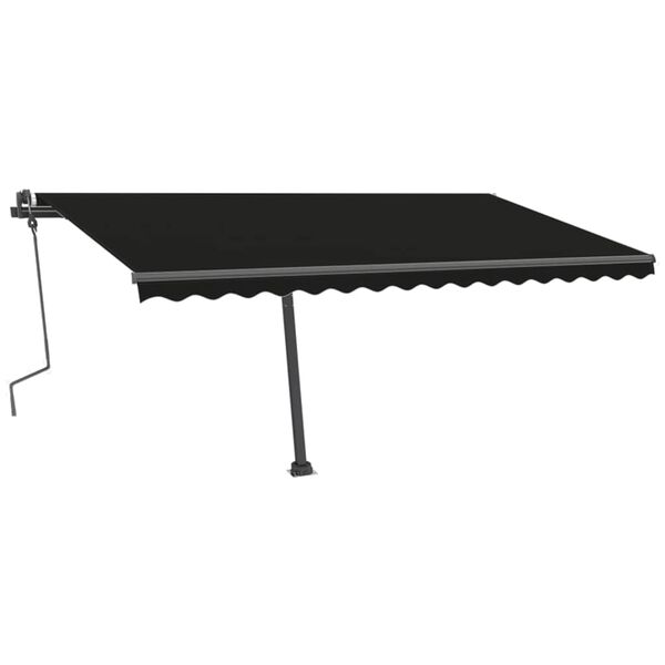 vidaXL Tenda da Sole Retrattile Manuale con Palo 400x300 cm Antracite