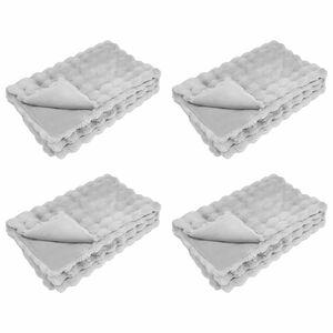 vidaXL Coperta antiscivolo in sintetica di coniglio Olite 4 pz Grigio