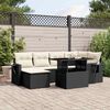 vidaXL Set Divani da Giardino con Cuscini 7pz Nero Polyrattan
