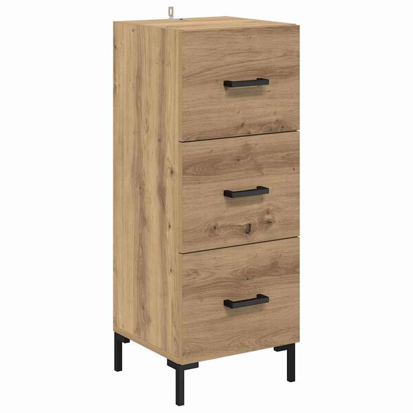 vidaXL Credenza Rovere artigianale 34,5 x 34 x 90 cm Legno multistrato