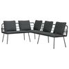 vidaXL Set Divano da Giardino 2 pcs Nero polyrattan