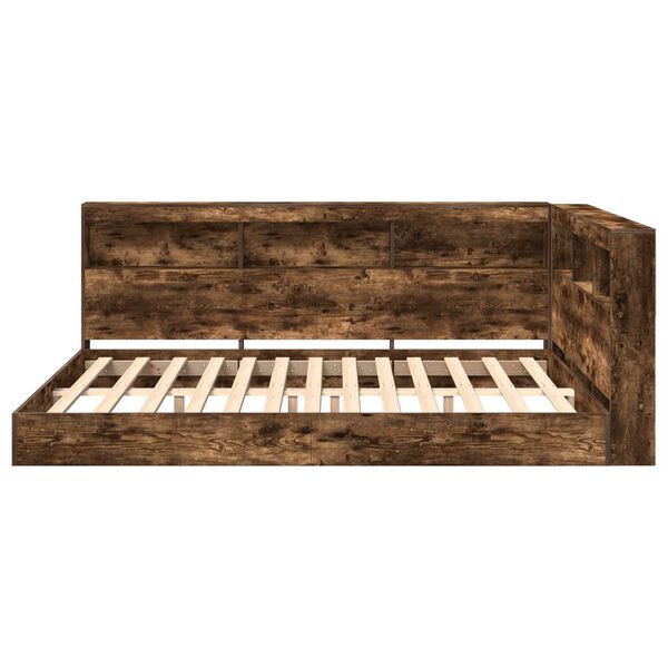 vidaXL Letto Libreria Rovere fumo 140 x 200 cm Legno multistrato